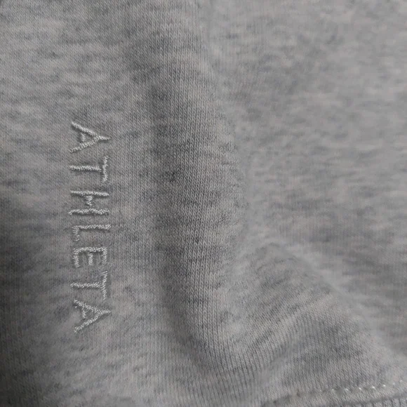 Athleta Womens Sweatshirt SP Gray Sleeveless Crewneck Pullover Ribbed Short - Picture 6 of 6